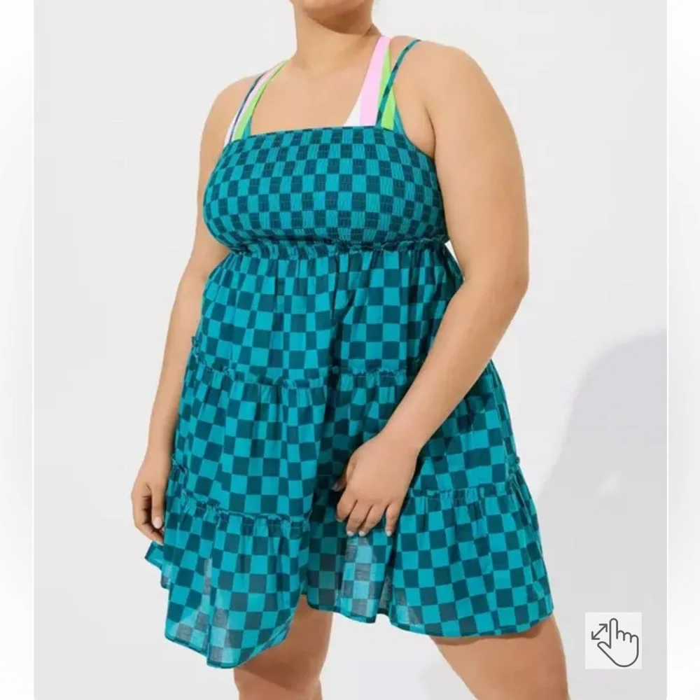 Torrid Mini Cotton Voile Trapeze Cover-Up Dress NWT Size 00/M/L - Picture 2 of 11